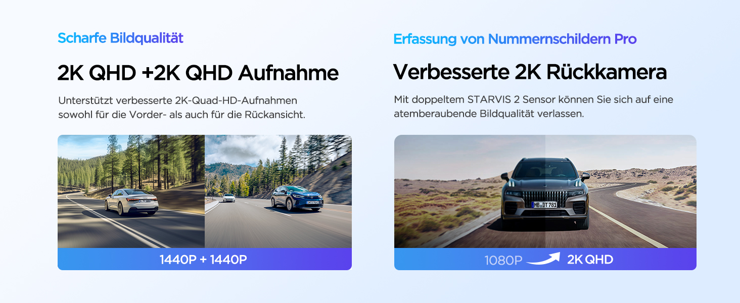 Автомобільний відеореєстратор VIOFO A229 Plus 2K + 2K Dual STARVIS 2, HDR, з голосовим керуванням, 5GHz Wi-Fi, GPS та Super Night Vision 2.0, 2.4