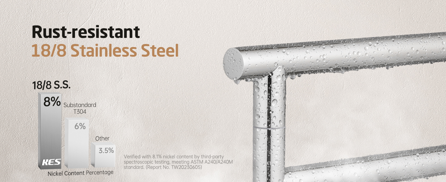 Підставка для рушників KES Gold на ніжці, з мармуровою основою, з нержавіючої сталі 18/8, 3-х секційна, полірована, BTH219-BZ