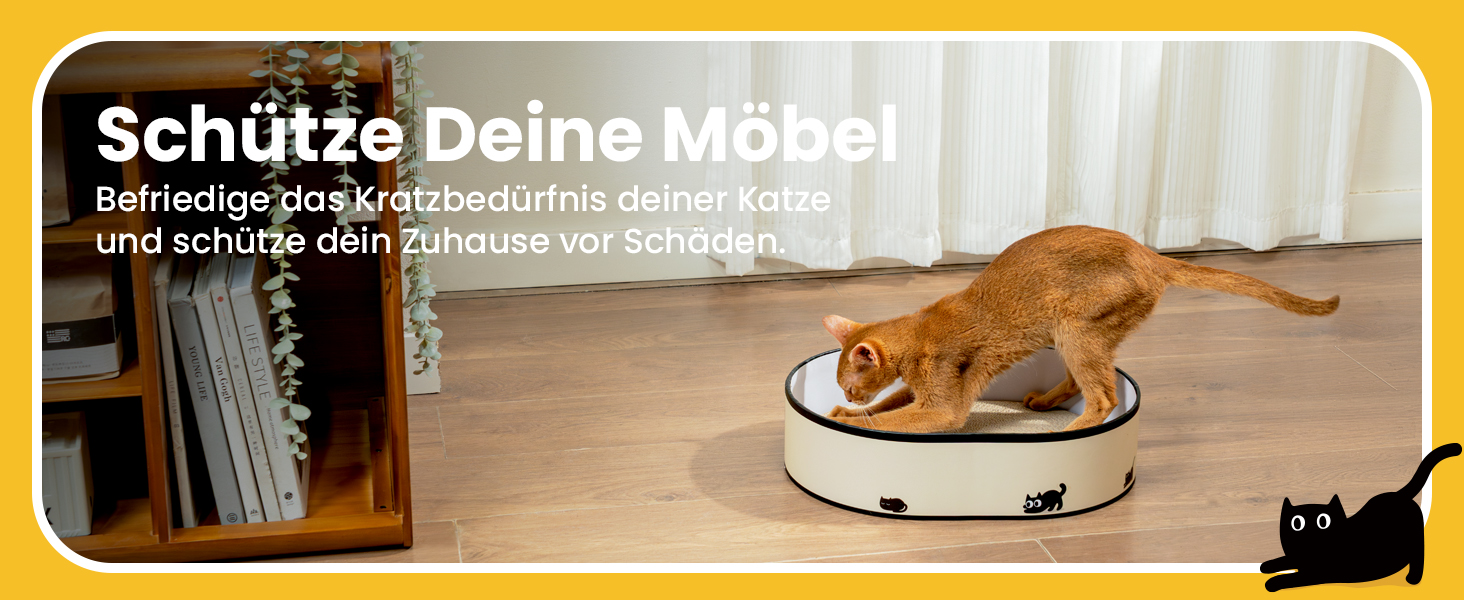 Котячий когтетоп з коробкою та 4 змінними когтеточками - великий комплекс з міцного гофрокартону, двосторонні когтеточки з наклейками DIY - лежанка для котів у квартирі, захист меблів. Великий котячий бокс + 4 когтедрови + наклейки