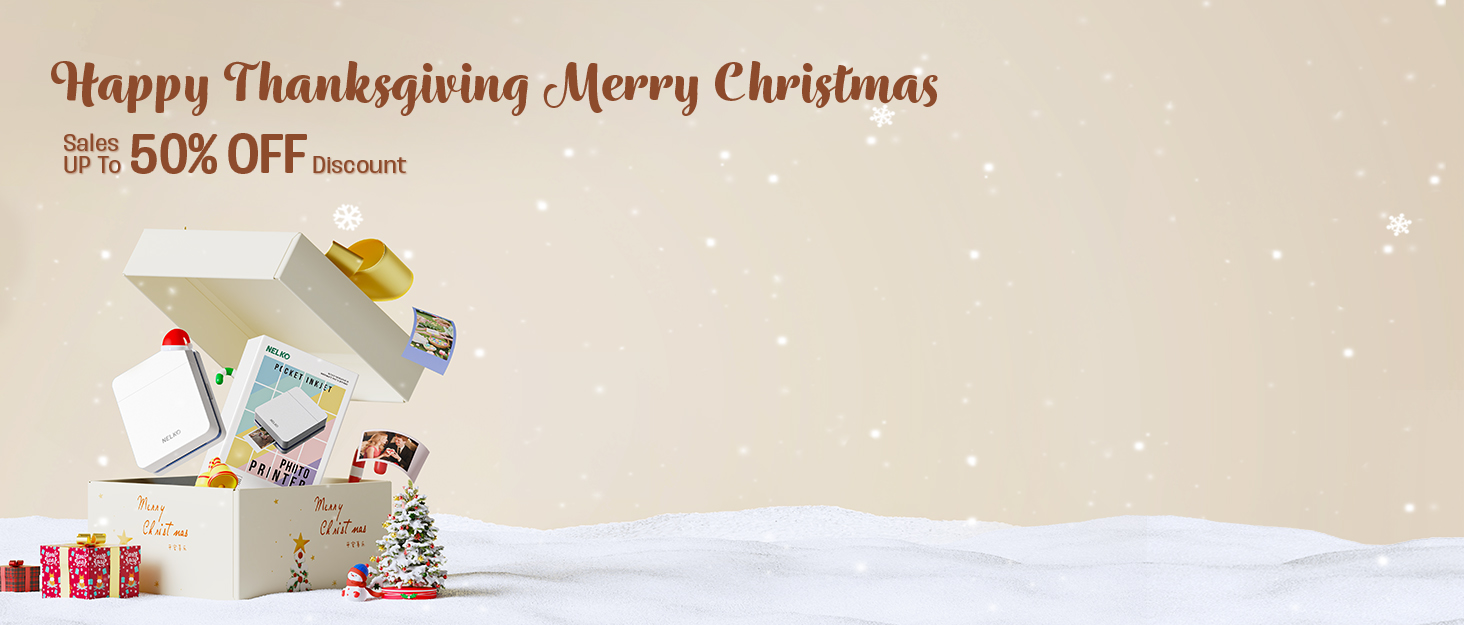 Портативний міні-принтер Nelko PP01 для фотографій з телефону (iOS & Android), 20 папірців, наклейки, білий