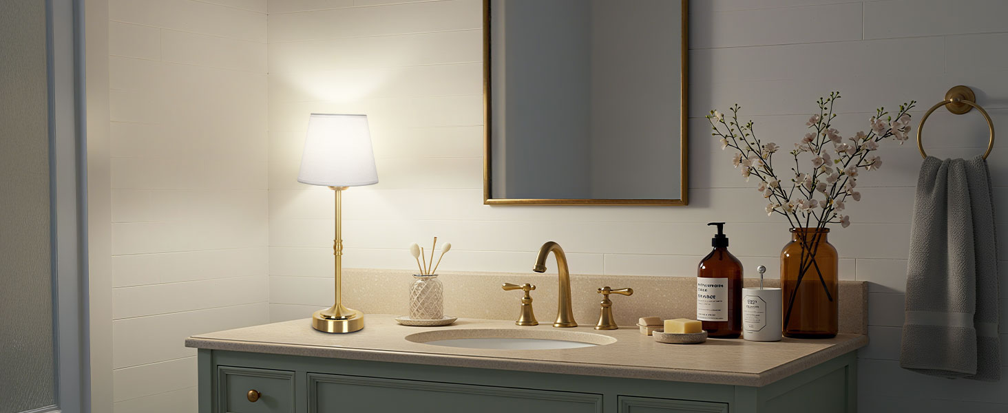 OUTON Настільна лампа 2 шт. Бездротова, диммер, 3 кольори світла, 4000mAh, USB-C, 60 годин роботи, акумуляторна, золота для спальні, вітальні, їдальні