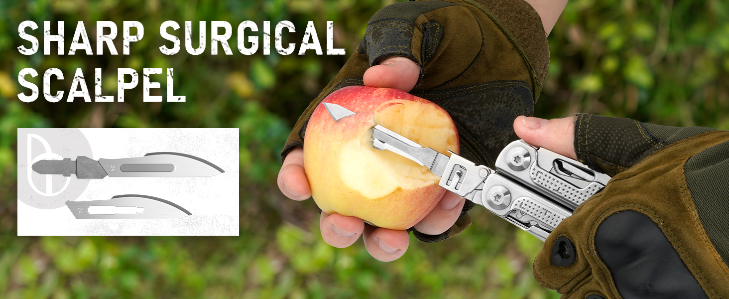 BiBURY Stainless Steel Multitool - Folding Pliers with Screwdriver & Shears - Camping, Hiking & Outdoor Gift for Men