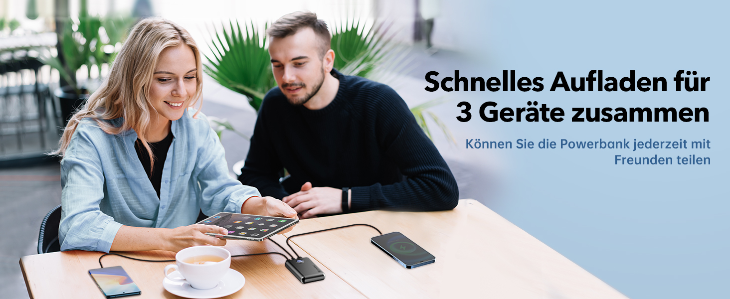 Power Bank Coolreall 20000mAh з LED дисплеєм та швидкою зарядкою (22,5W PD, QC4.0), сірий