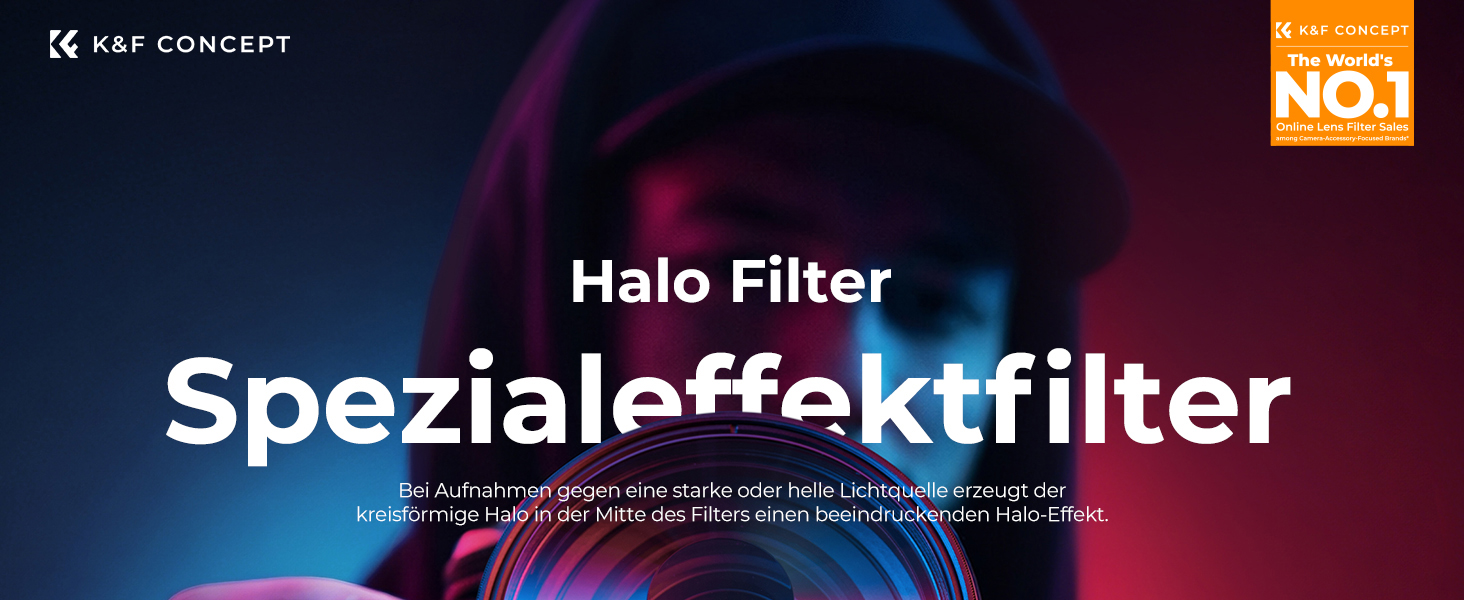 Фільтр світловий K&F Concept Nano B-Serie Halo 82mm для створення ефектів завихрення та тунельного зору