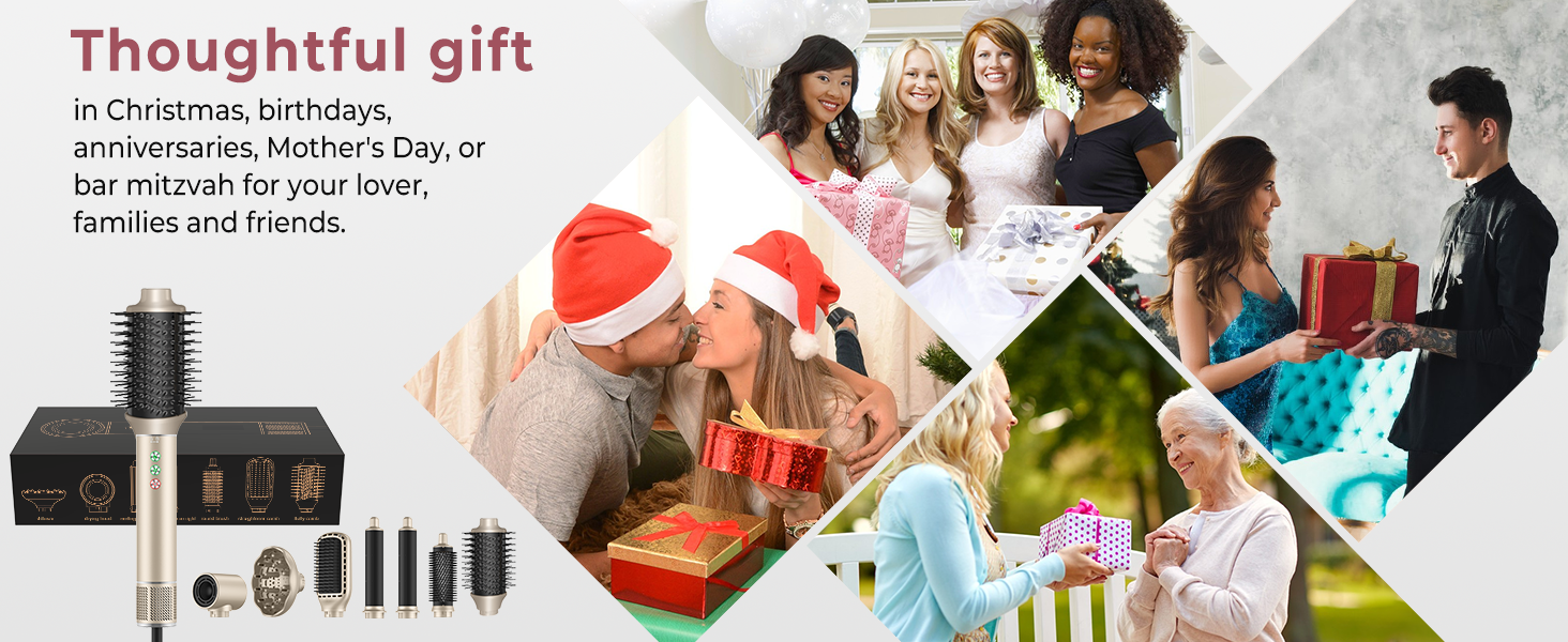 Air Styler 7 в 1: Фен-щітка, фен-щітка з дифузором, плойка для локонів, об'єм та укладка волосся, 1300W, 110000 обертів/хв