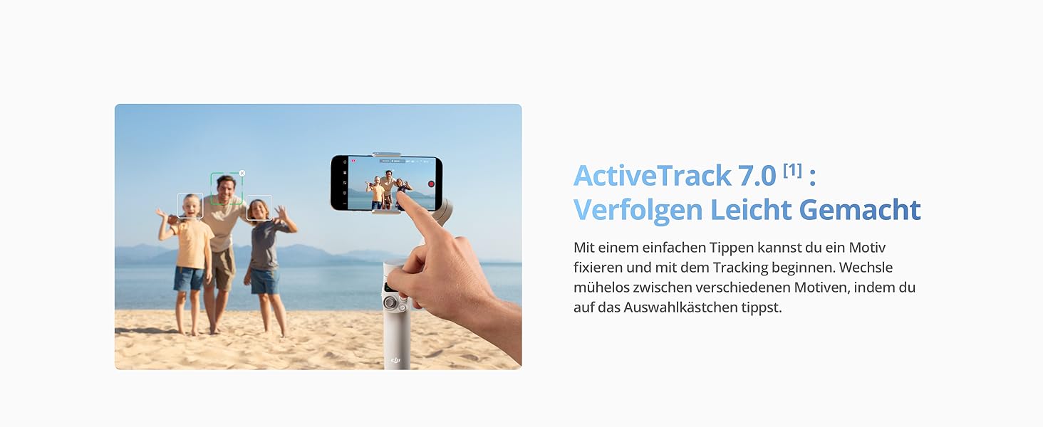 DJI Osmo Mobile 7 - Стабілізатор для смартфона з інтегрованим штативом, 3-осьовий, ActiveTrack 7.0, ShotGuides, 10 годин роботи