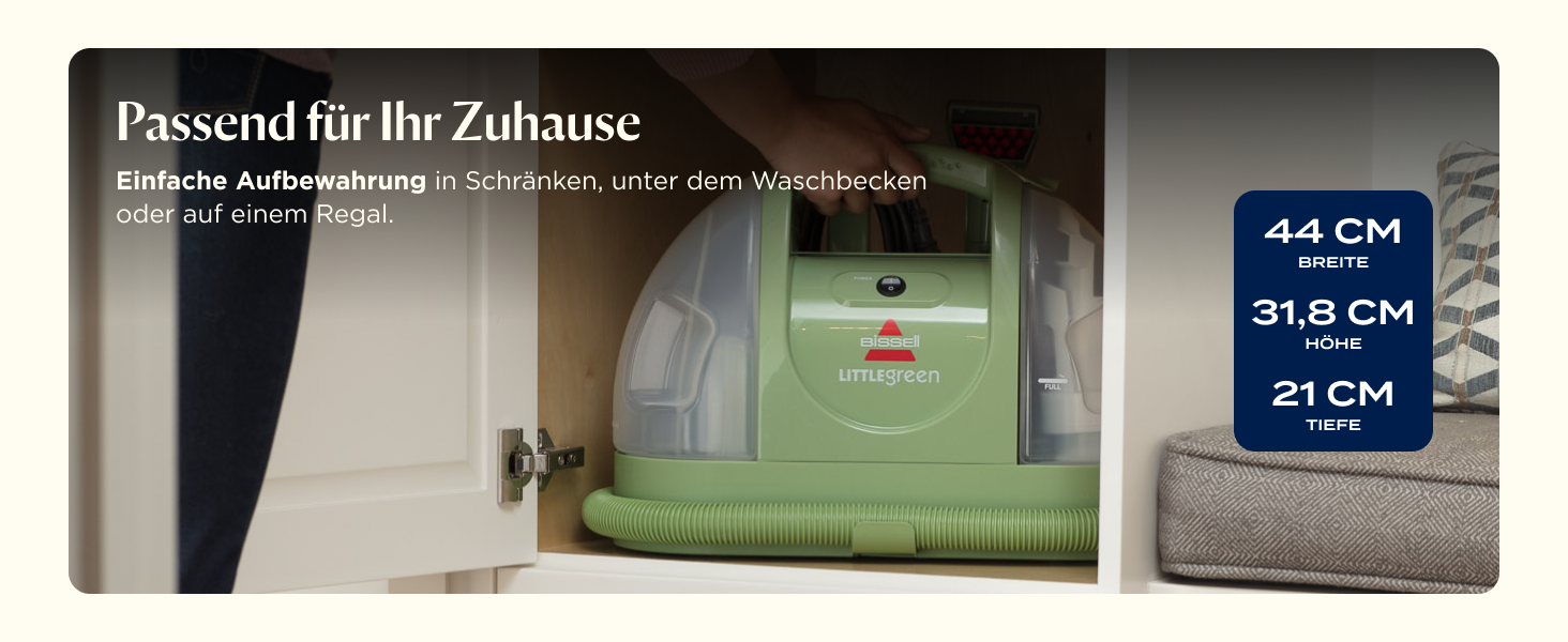BISSELL Little Green: портативний мийний пилосос для килимів та м'яких меблів. Ефективне видалення плям та бруду. Потужний 340W мотор, модель 4098N