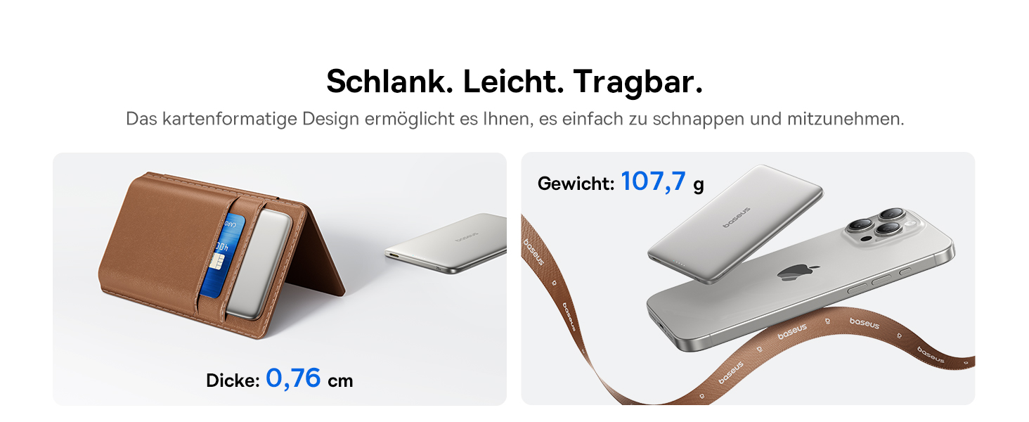 Power Bank Baseus Picogo AM41: Тонкий Magsafe Powerbank, PD 20W, 5000mAh, USB-C, для iPhone 17/16/15/14/13/12 (Titan)