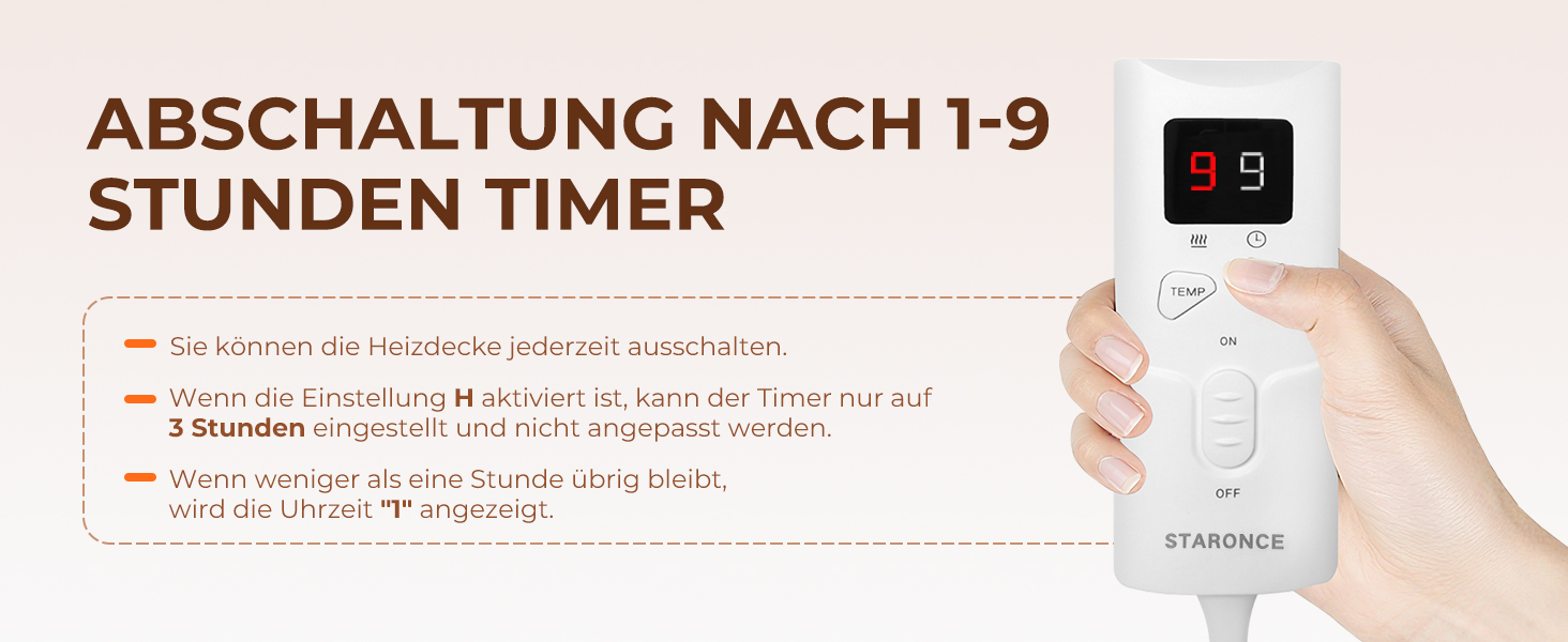 Електрична ковдра StarOnce 160x140 см для двоспального ліжка - тепла ковдра з 10 рівнями нагріву, автовимкненням, 2 пультами дистанційного керування та захистом від перегріву - біла, можна прати в пральній машині