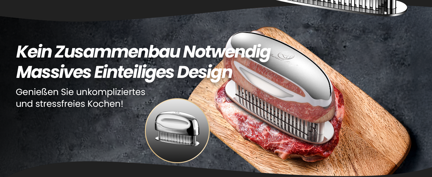 Відбивачка для м'яса з гострими лезами зі сталі нержавіючої, тендеризатор для стейків, яловичини, курки та свинини, підходить для посудомийки