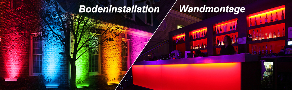 RGB LED прожектор 42W з пультом, диміруємий, водонепроникний IP66, світлодіодний wallwasher для вулиці та приміщення, для саду, дому, вечірок, декору, з пам’яттю