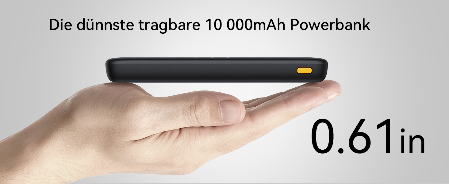 Power Bank VOLTME 10000mAh з USB C та USB A, PD3.0, LED-дисплеєм. Сумісний з iPhone, iPad, Samsung, Huawei, чорний