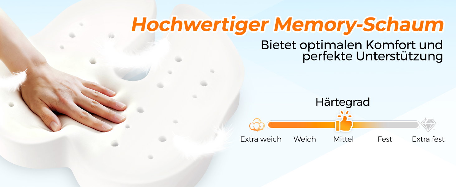 Подушка для сидіння PTYLO - ергономічна подушка для офісних крісел, автокрісел, інвалідних візків, геймінгових крісел, комфортна підтримка при тривалому сидінні, для вагітних, дихаюча, з антиковзаючим покриттям (Чорний)