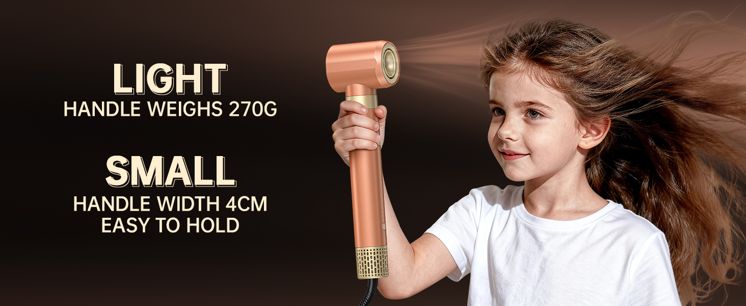 Webeauty 7-в-1 Стайлер для волосся: фен, плойка, брашинг, дифузор, 110,000 об/хв, 25 м/с, 500 млн негативних іонів, Dual Voltage, Mokka