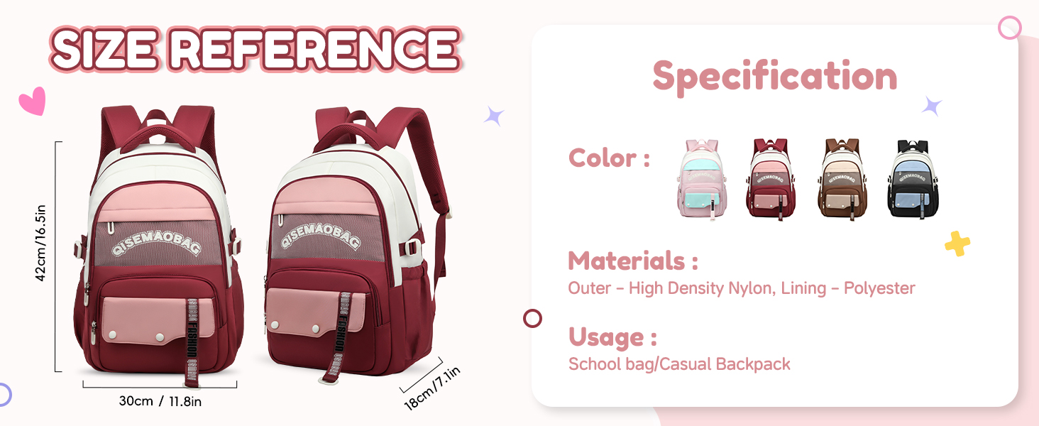 Шкільний рюкзак для дівчаток-підлітків 2025, водонепроникний, для ноутбука 15.6