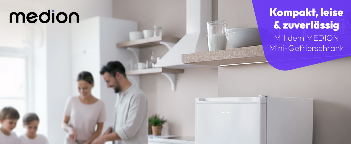 Міні-морозильна камера MEDION MD37675 сірого кольору (33 літри, 51 см, регульовані ніжки, ручка-виїмка, ручне регулювання температури, 4 зірки)