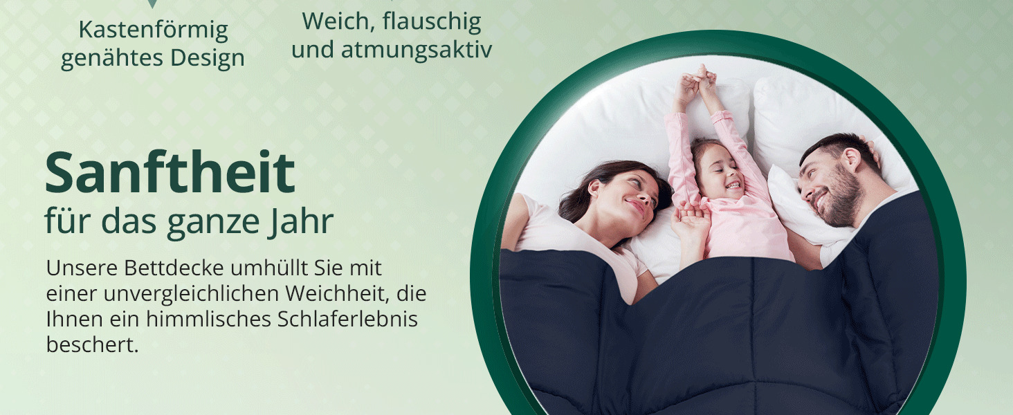 Ковдра Utopia Bedding, 180x200 см, Marineblau, 370 GSM, дихаюча, тепла та м'яка | Ковдра для всієї родини