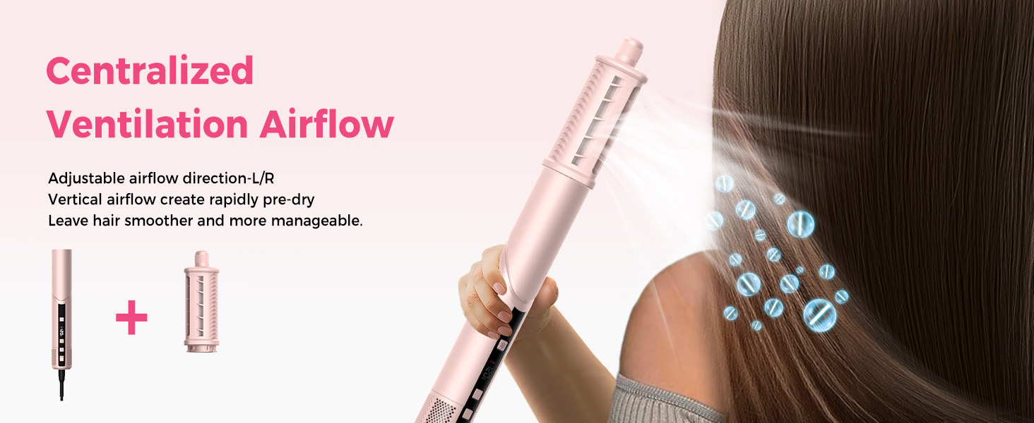Pro Airbrush Air Styler 6 в 1: Фен-щітка, плойка, стайлер для волосся, 1000W (Червоний)
