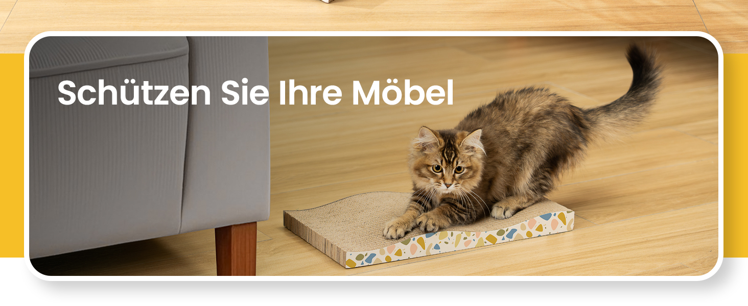 Кігтеточка для котів з коробкою та 4 змінними шарами з картону - велика кігтеточка з міцного гофрокартону, двосторонні шари для дряпання з наклейками DIY - місце для відпочинку котів у квартирі, захист меблів. Велика коробка для котів + 4 кігтеточки + наклейки