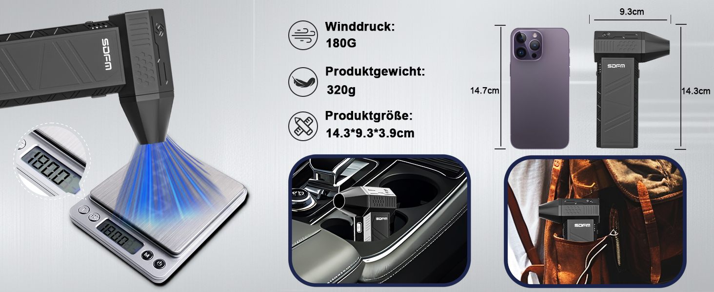 Електричний пилосос для чищення повітряним струменем X3Max-Black: Комплект для чищення ПК, електроніки, диванів, авто