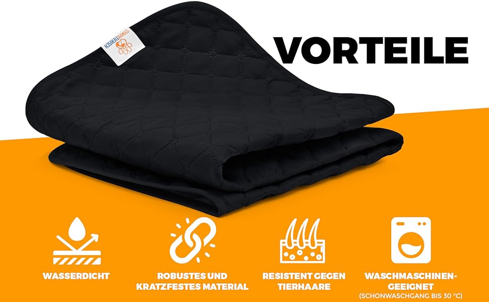 Водонепроникний килимок для собак SympaTierisch - захист дивану та ліжка - великий розмір (130 x 100 см) - чорний колір - легко перуться