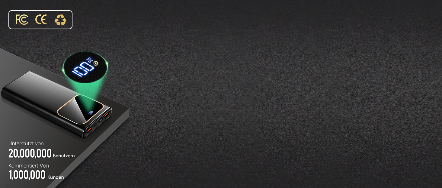 Power Bank 10000mAh з USB-C, 22,5W PD3.0 та QC4.0, для iPhone, Android, LED-індикатор