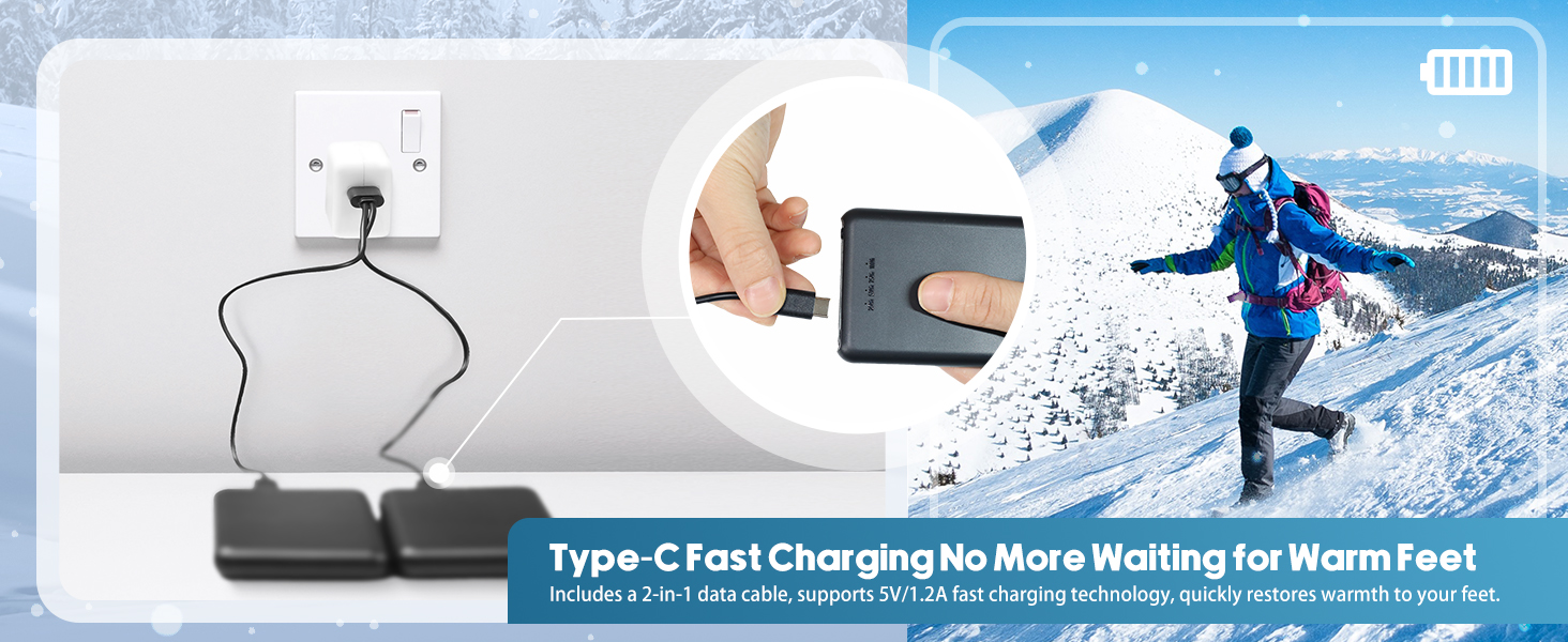 Гріючі шкарпетки з підігрівом, 5000mAh, 4 режими температури, USB, для катання на лижах, велосипеді, риболовлі, кемпінгу, унісекс, 35-45 EU