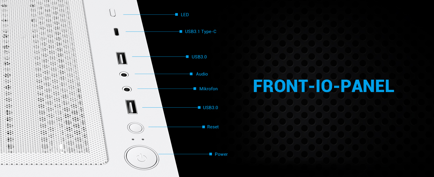 Корпус ПК SAMA V40 Mid-Tower ATX з 6 вентиляторами 120 мм ARGB PWM, подвійні панелі з загартованого скла, Dual Chamber, USB 3.1 Type-C, підтримка ATX/mATX/ITX GPU, білий колір