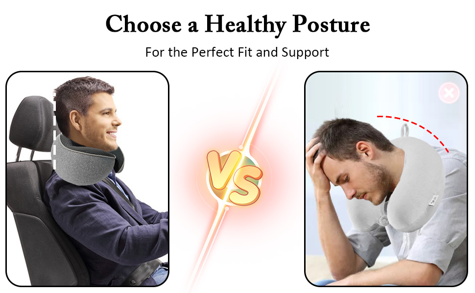 Подушка для шиї у літак, Memory Foam, регульована, з навушниками та маскою для сну, для подорожей