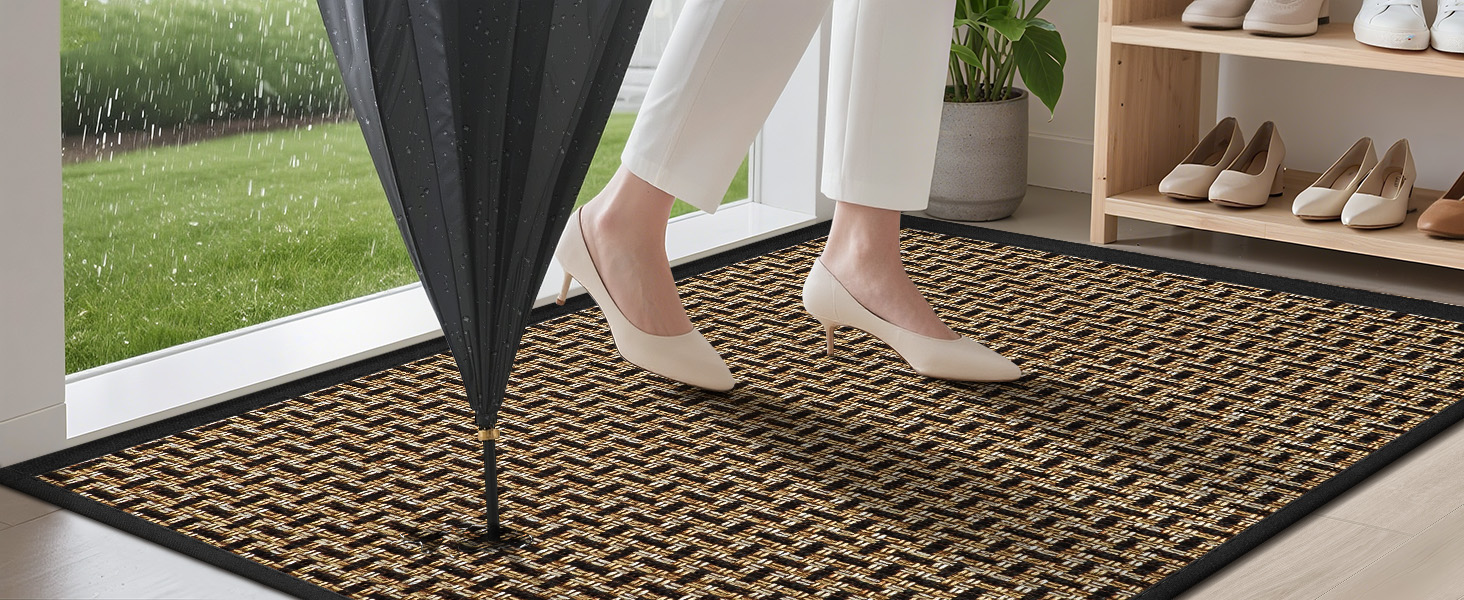 При Entrance килимок для входу LEKEEPGO 60x90 см, протиковзний вологопоглинаючий килим для дому та дверей, чорний