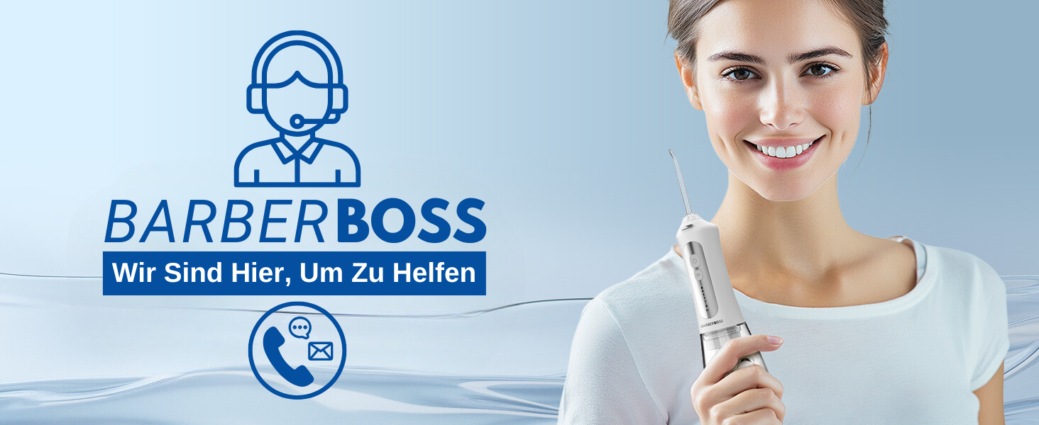 М'який ірригатор для порожнини рота BarberBoss QR-7024 (білий) – 5 насадок, різні режими очищення, портативний