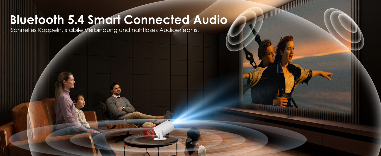 Міні проєктор Salange Mini Beamer 2026,8K з Android, WiFi 6, Bluetooth 5.4, Auto Keystone, 270° поворот, для дому та на вулицю, Sala300pro