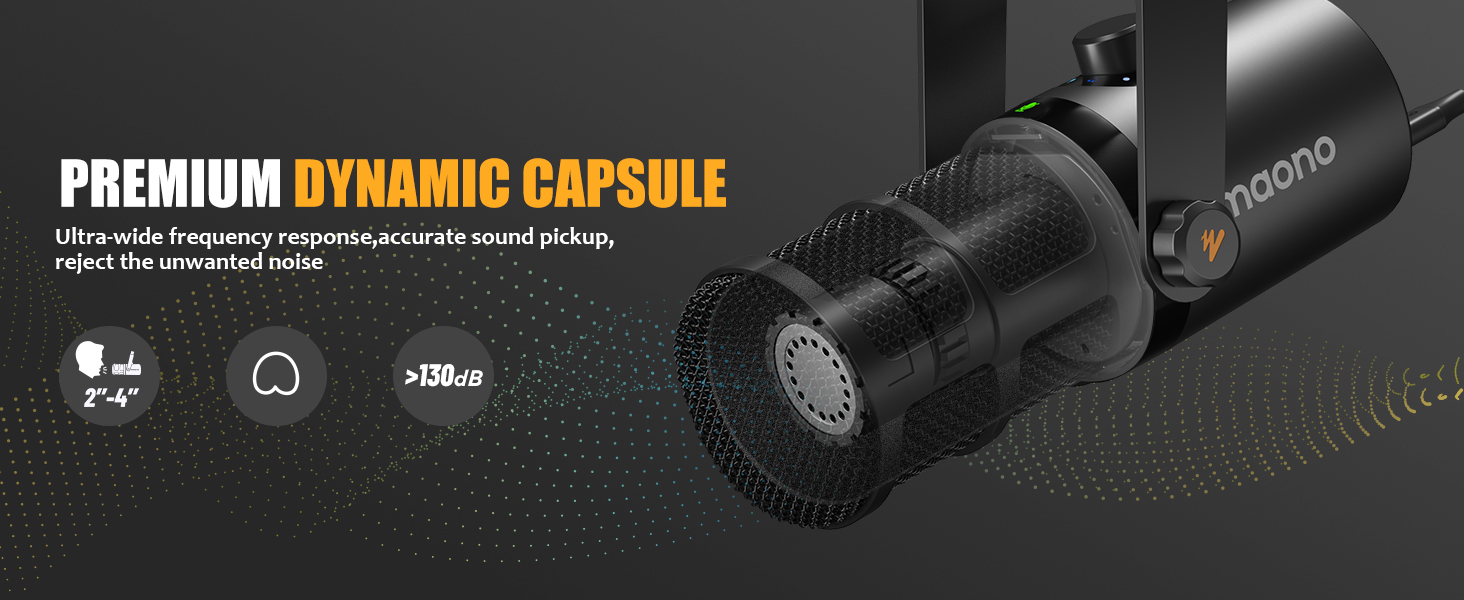 MAONO PD400X: USB/XLR мікрофон для подкастів, студії, стрімінгу та геймінгу з регулюванням гучності та функцією Mute