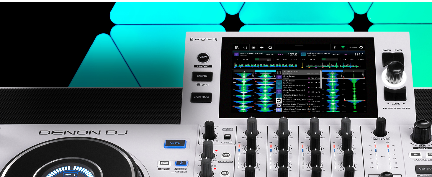 DENON DJ SC LIVE 4 - DJ контролер з розділенням на стеми, Wi-Fi, вбудовані колонки, сумісний з Serato DJ та Virtual DJ