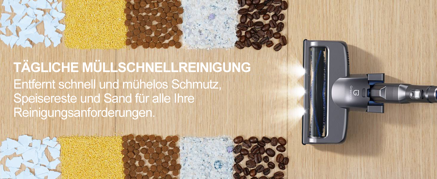 Бездротовий пилосос Greenote 6-в-1 з потужним безщітковим мотором 200W та LED-підсвічуванням, до 30 хвилин роботи, 23000PA