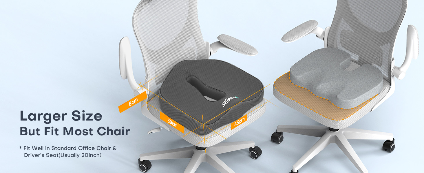 Ортопедична подушка для сидіння Feagar з Memory Foam, ергономічна подушка для офісного крісла, візка, автокрісла, для спини, чорна