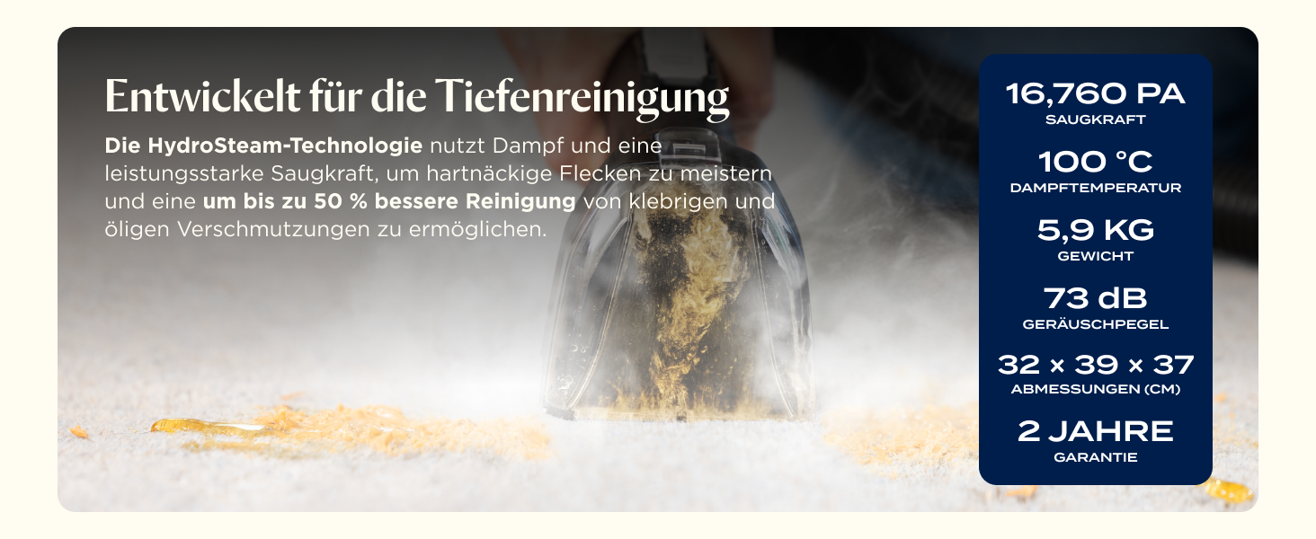 БІССЕЛ SpotClean HydroSteam: пароочисник для килимів та м'яких меблів, потужний 1000W, 3689N (новинка)