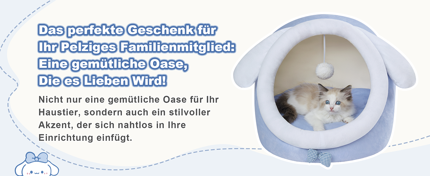 Квіткова хатинка для котів Jiupety, ліжечко-печера для котів, котяче ліжко-печера M (38x37x32 см), будиночок для котів з неслизьким дном, котячий кошик з пральною знімною подушкою, зелений, зелений жаб (M, блакитний)