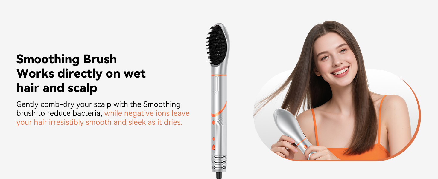 Air Styler Hair Stylers Airbrush 5-в-1: мультистайлер, фен-щітка, 800W, для об'єму, локонів, випрямлення та сушіння волосся (срібний)