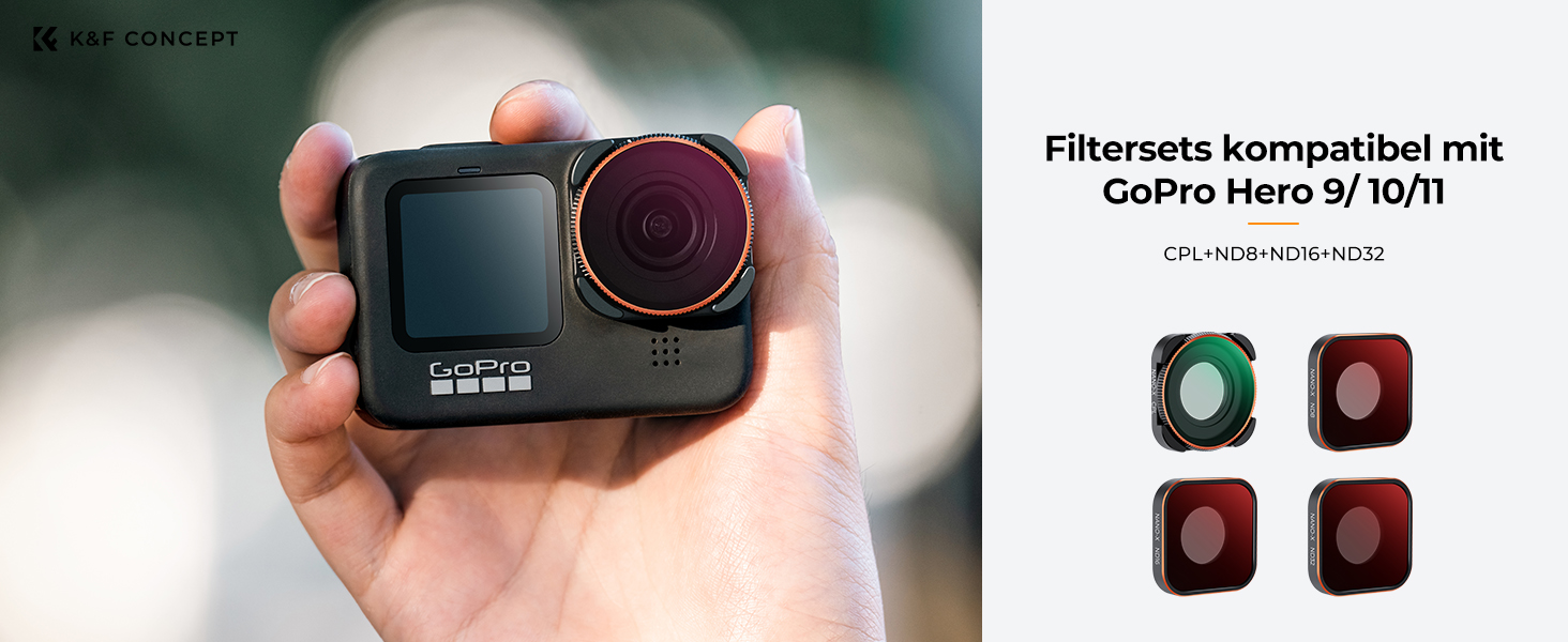Набір фільтрів K&F Concept ND/CPL для GoPro Hero 13/12/11/10/9 Black (6 шт.)