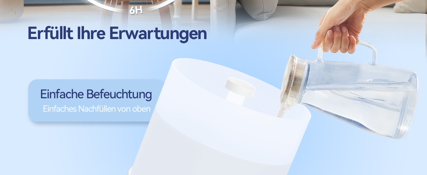 Ультразвуковий зволожувач повітря Raydrop 3L з аромадифузором та LED-підсвіткою, для спальні, дитячої кімнати та великих приміщень