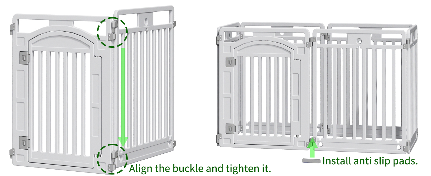 Вольєр для цуценят Gupamiga, розкладний вольєр для собак з дверима, вольєр для цуценят для квартири, міцний та гладкий, просте встановлення, білий (178 x 178 см), 8 штук (80 см)