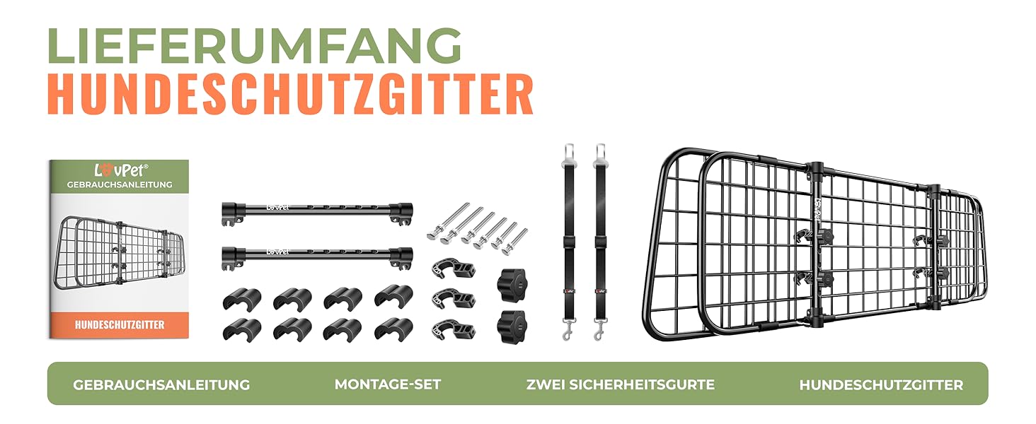 Сітка для собак в авто, бар'єр для собак, захисна сітка для багажника, універсальна, регульована ширина, чорна