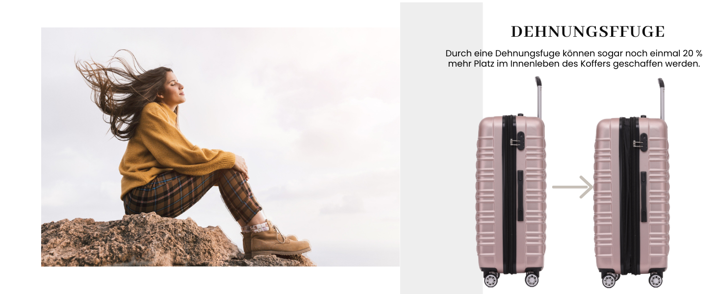 Набір валіз Beibye Zwillingsrollen - 3 шт. (M, L, XL), чорний, жорсткий корпус