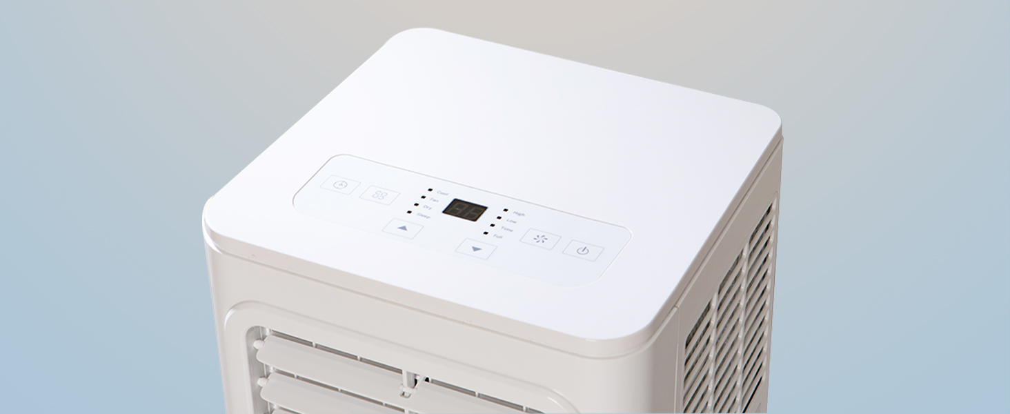 Мобільний кондиціонер SHINCO 3,5kW з випускним шлангом, охолодження/вентиляція/зневожування, для приміщень до 90 м³, білий (7000BTU-M)