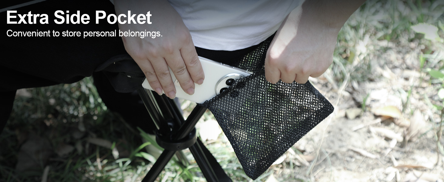 REDCAMP: 2 шт. складаних туристичних стільців на штативі, 56 см, чорні