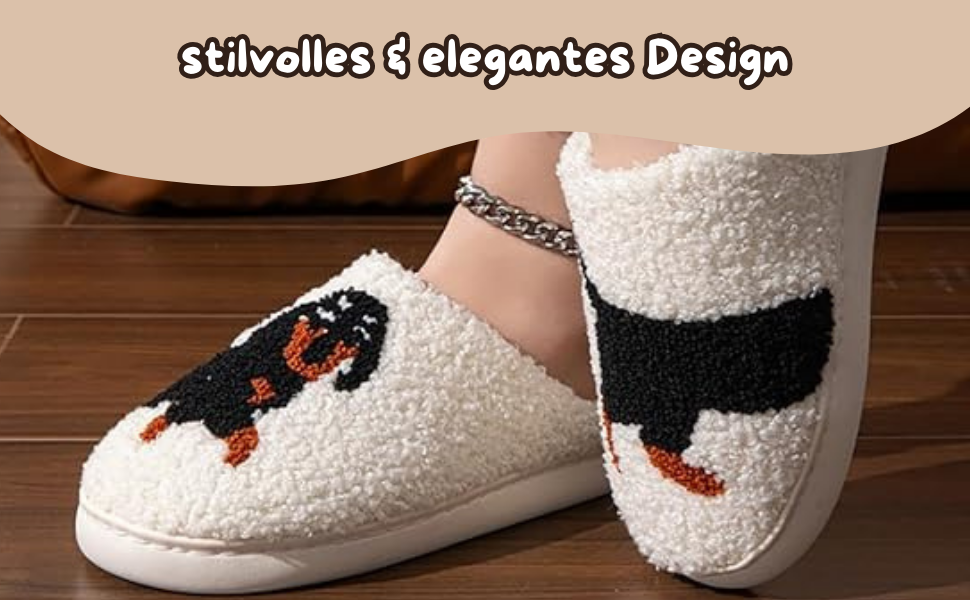 Тапочки для дому Дакель, жіночі пантофлі - пухнасті зимові тапочки, неслизькі домашні тапочки з плюшу для тепла та комфорту 36/37 EU, білі