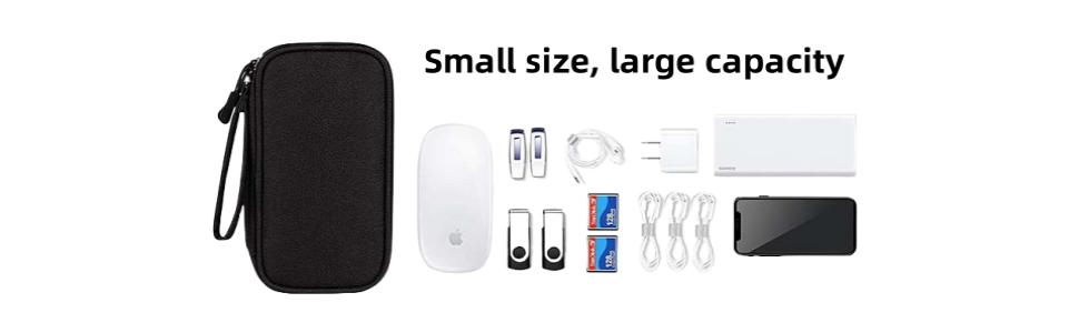 Органайзер для кабелів та аксесуарів: кейс для зарядних пристроїв, USB-накопичувачів та Power Bank (чорний)