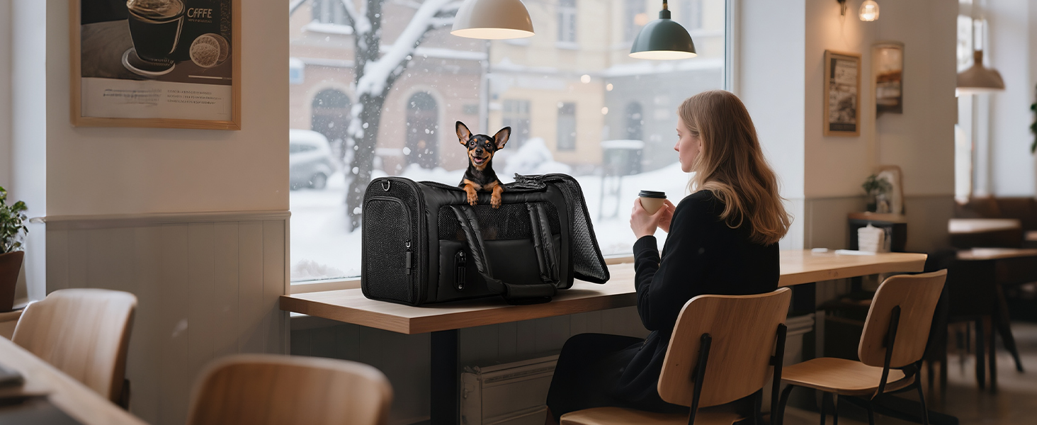 Транспортна переноска для собак та котів, Khaki M: водонепроникна, з антиковзною підкладкою та захистом від вітру