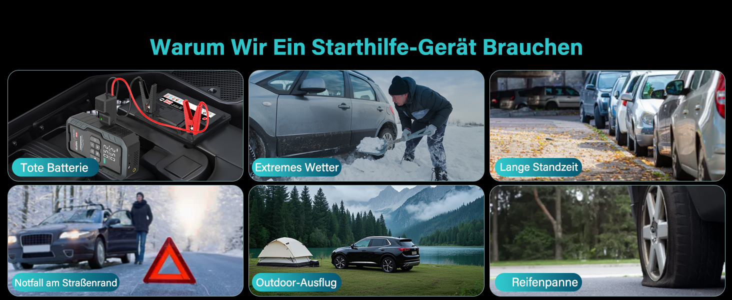 Powerbank для авто 27000 mAh з компресором 160 PSI, 12V, 8.0L, LED-ліхтарик, для бензинових та дизельних двигунів